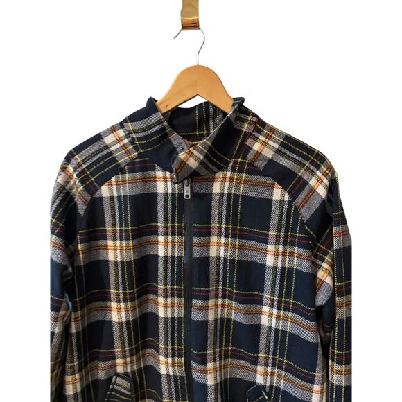 Hurley Wool Plaid Flannel Button Down Jacket Blue M - Picture 2 of 7